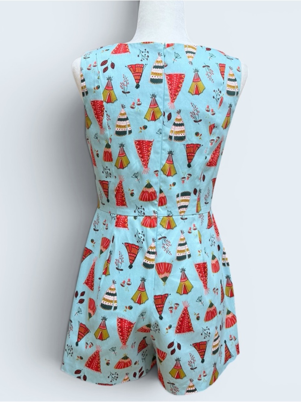 Unique Vintage Eva Rose Tipi Print Romper, Size S, MSRP $98 - Picture 3 of 5